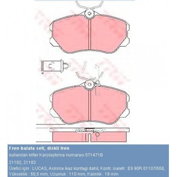 DİSK BALATA ÖN 571471B XM FİŞLİ