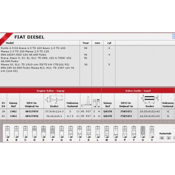 SİBOP TAKIMI 2462 2463 IN 4 EX 4 DOBLO PUNTO 1.9D SİBOP TAKIMI 2462 2463 IN 4 EX 4 DOBLO PUNTO 1.9D