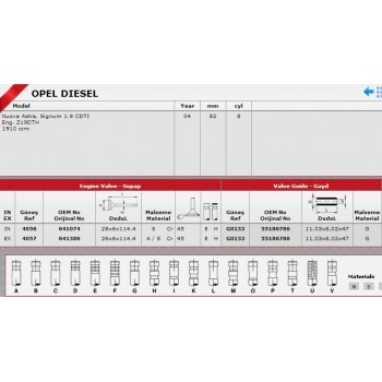 SİBOP GAYDI G0133 IN-8 EX-8 ASTRA 1.9 CDTI