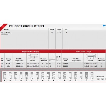 SİBOP GAYDI G0299 IN 4 EX 4 P206 P307 1.4 HDI 8V
